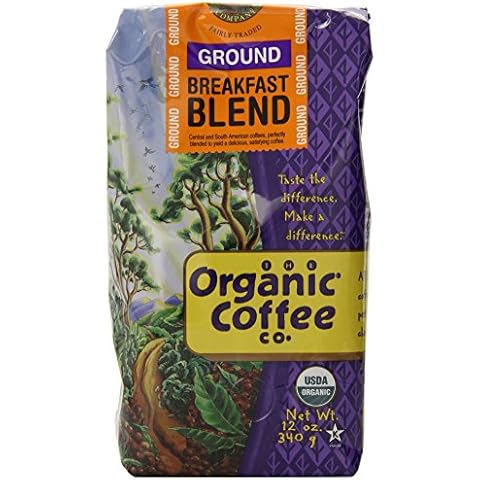The Organic Coffee Co. Ground, Breakfast Blend, 12 Ounce Cover