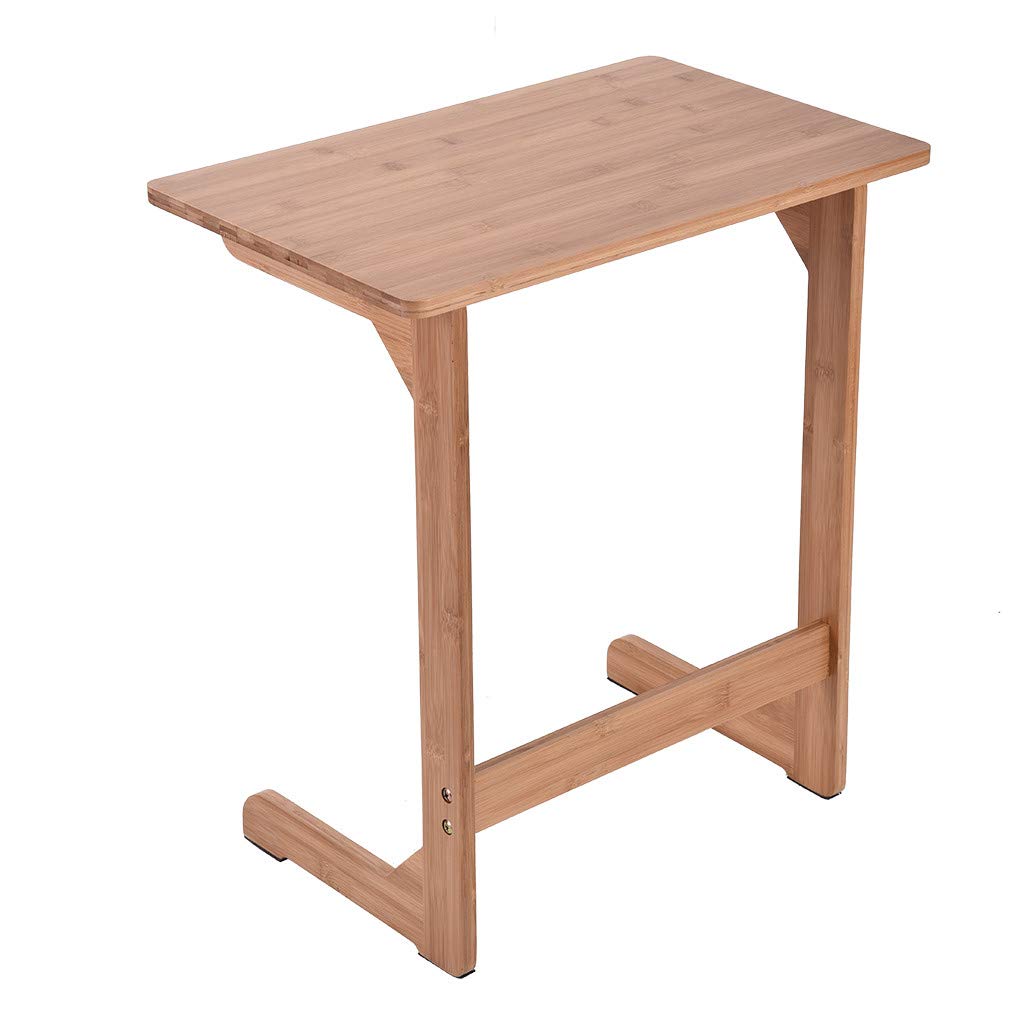 Mapsoul Bamboo Snack Table Sofa Couch Coffee End Table Bed Side Table Laptop Desk Bedroom Nightstand Eatting Reading Writting Table Modern Furniture for Home Office, Shipping Form The US (Yellow)