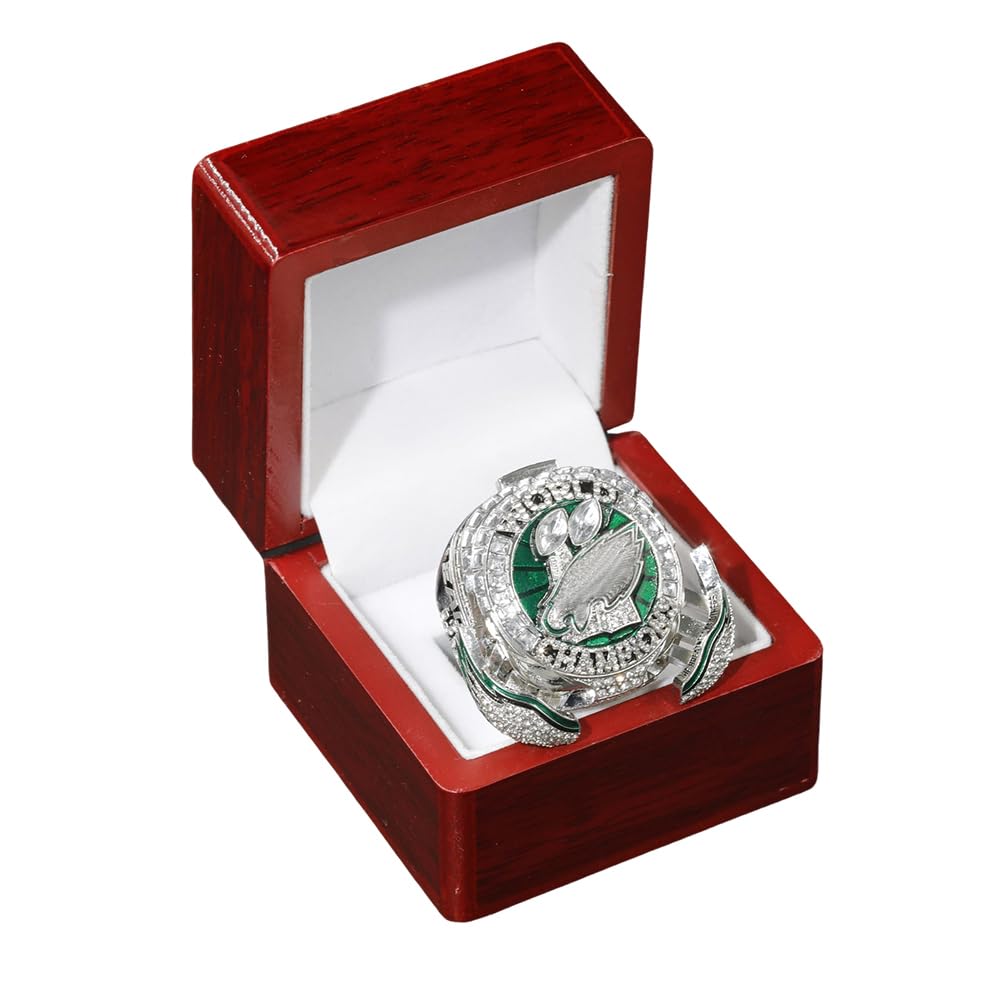 Eagles 2025 Championship Ring Replik mit Geschenkbox – Sammlerring zum 59. Football-Meisterschaftsfinale, Fan-Geschenk für Männer, Alumni & Sammler