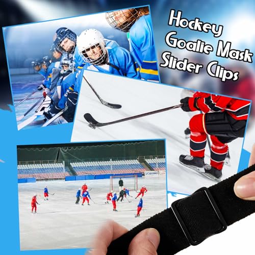 Motionchic 10 Pcs Replacement Hockey Goalie Mask Slider Clips-Fits Standard 26mm Straps, High-Strength PC Snap Buckles for Helmet Chin Strap & Cage Repair(Black)