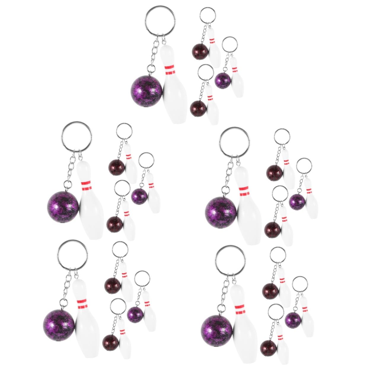 Porte bowling miniatures violet en accessoire clé de sac - 8
