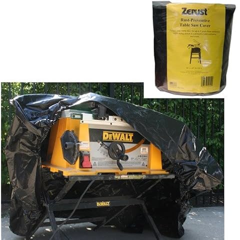 Zerust Anti-Corrosion Table Saw Cover - 63"x45"x19" - Durable Rust & Dust Protection for Woodworking Tools, Black Cover