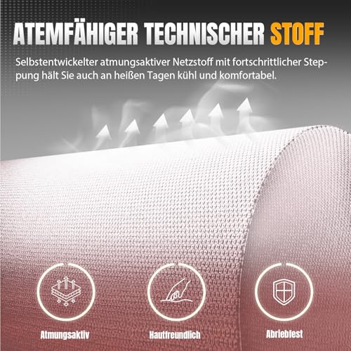 Sedia da gioco, sedia da gioco, traspirante in tessuto di alta qualità, sedia ergonomica PC, regolabile e girevole con poggiapiedi, rosa - Sedia gaming - Immagine 7