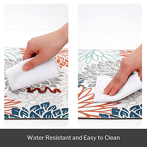 Rosielily Dahlia Kitchen Rugs And Mats Set Of 2, Anti Fatigue Floor Mat, Waterproof Pvc Leather Non Slip Kitchen Floor Mats ,Comfort Doormat Standing Running Mats Area Rugs Carpet Decor For Kitchen #TOP2