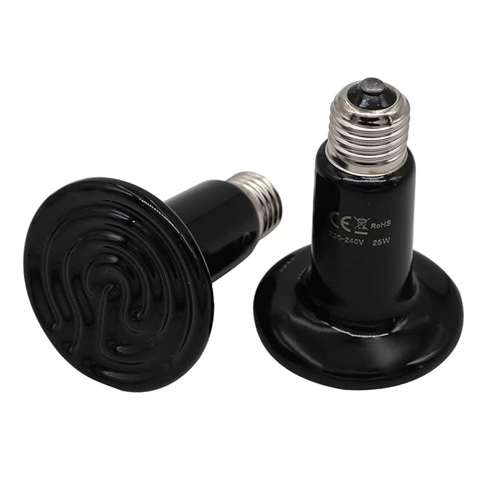 Buy M.Z.A 2Pcs 25W Ceramic Heat Emitter Lamp Terrarium Reptile Heat Bulb Infrared Basking