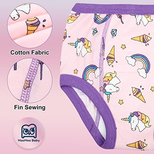 MooMoo Baby Training Underwear 10 Packs Absorbent Toddler Training Pants for Boys and Girls Cotton Pink 3T - 3