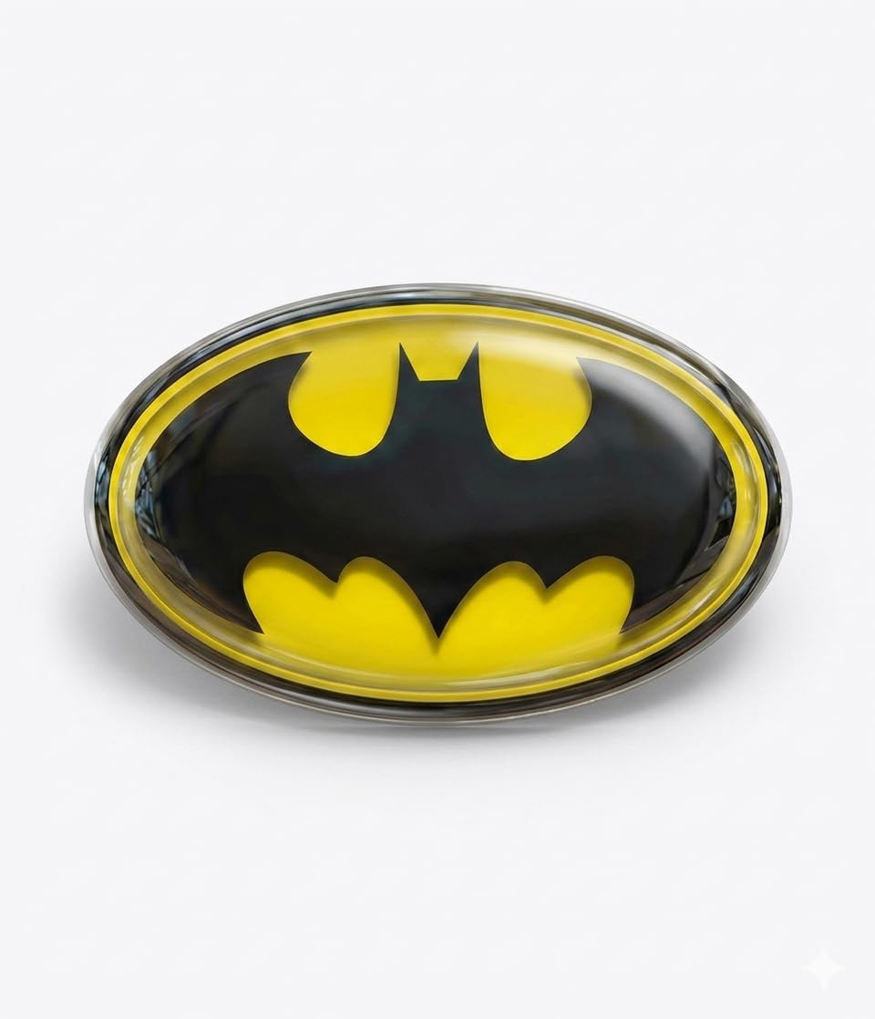 BIG FLAG 3D Embossed Car Bike Fender Badge Sticker Universal for All Cars & Bikes Pack of 1 (Yellow Batman)-image-3