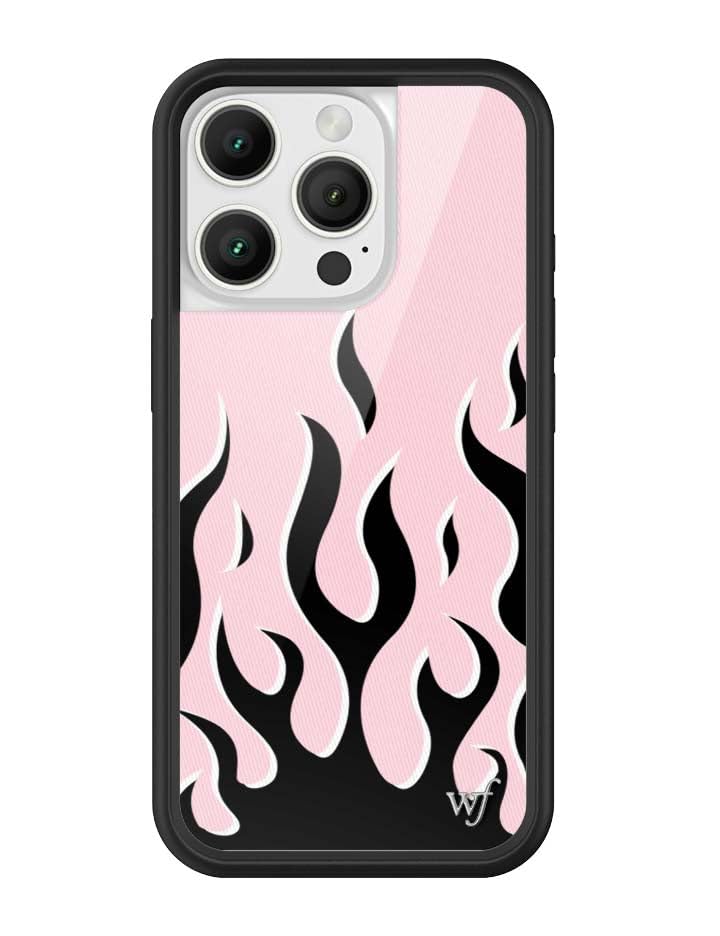 Image of Wildflower Cases - iPhone 16 Pro Compatible - Flames - Pink & Black
