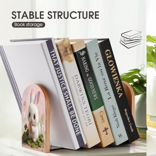 Soporte decorativo para el hogar tope de libros de madera regalo ideal 8