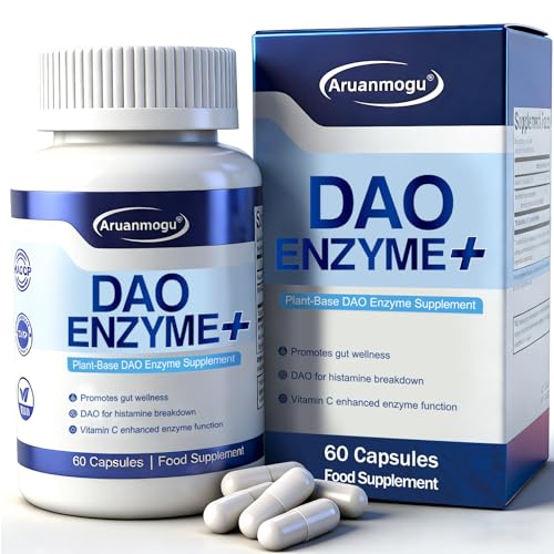 DAO Supplements Histamine Blocker DAO Enzyme (Diamine Oxidase) & Vitamin C for Gut Health & Food Support 60 Servings