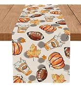 Amazon.com: Fall Table Runner Pumpkin Maple Leaf Watercolor Vintage ...