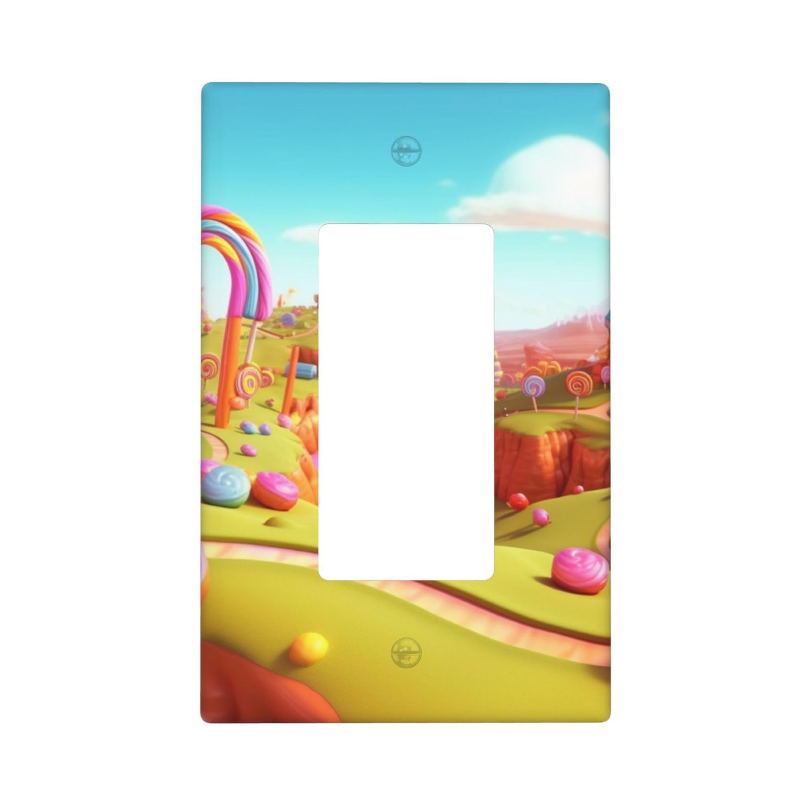Decorator Wall Plate 1 Gang Light Switch Covers Decorator Receptacle Outlet Covers candyland Wall Plates for Electrical Outlets Plug Cover Single Rocker Switch Plates