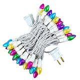 ESOLTON Easter String Lights LED Multi Color Glass C3 Lights 50 Count Easter Pastel Light 120V UL Ce