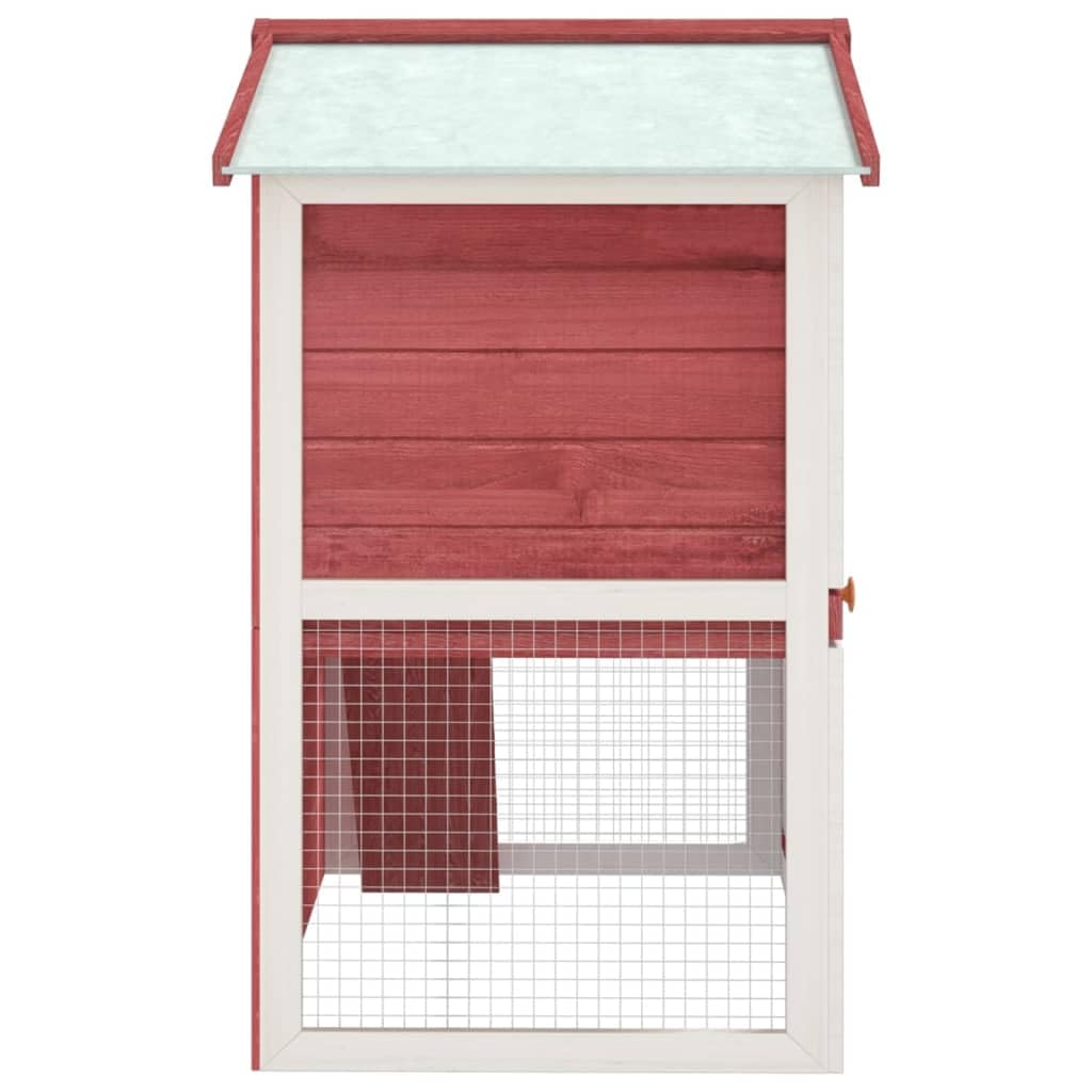 Forniture per animali domestici Conigliera all'aperto 3 porte in legno rosso animali e forniture per animali domestici