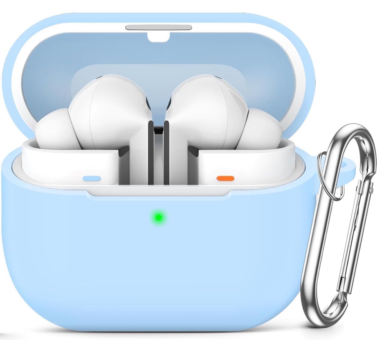 Meyaar Case Compatible with Samsung Galaxy Buds3 Pro/Galaxy Buds 3 with Keychain, Cute Cartoon Silicone Shockproof Protective Case for Men Women (Sky Blue)-image-36
