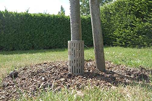 Lewis & King Tree Guard – 6 Pack Tree Trunk Protectors - Adjustable To Fit Most Trees And Saplings - Protects From Mowers, Trimmers And Small Animals - Complete With 10 Hanging Plant Labels (Grey) #TOP1