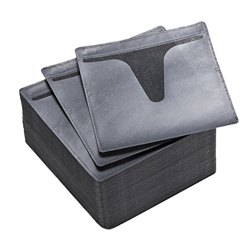 サンワダイレクト 不織布ケース ブルーレイ CD DVD 対応 100枚入 両面収納 ブラック 200-FCD048BK