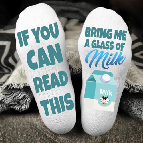 Funky Fun Milk Socks – Vegan and Vegetarian Novelty Design for Men and Women, Christmas Stocking Stuffers2