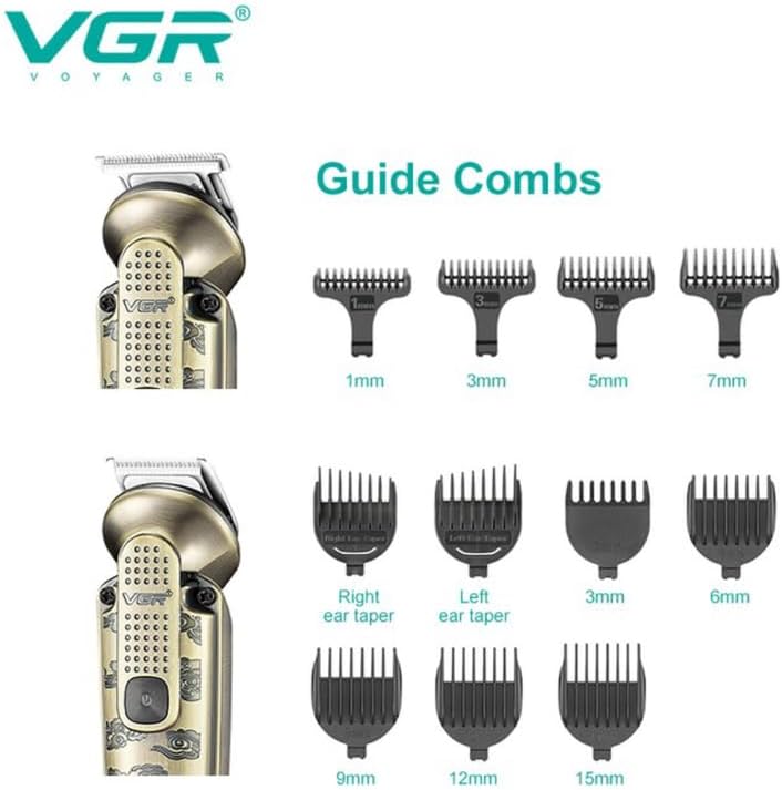 VGR V-103 Multi Grooming Kit guide combs with various lengths.