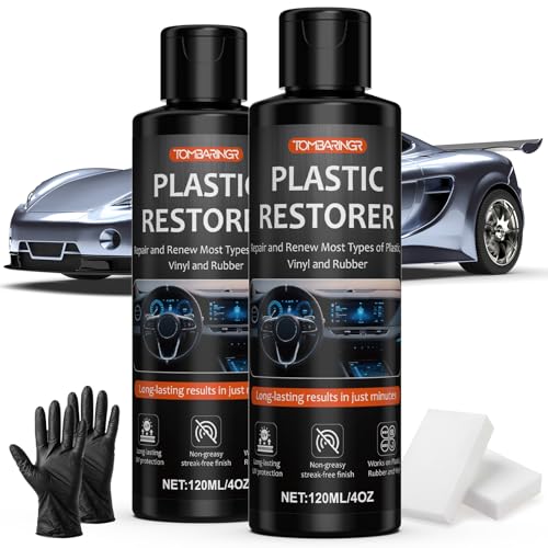 TOMBARINGR Plastic Restorer for Car Trim – 8oz Restores Faded Black Plastic