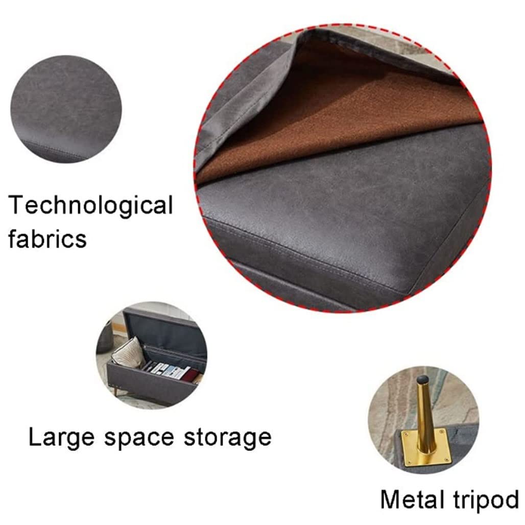 Podnóżek Ottoman Stołek do przechowywania Stołek do zmiany butów domowych Europa Północna Prostokątna sofa Technologia Tkanina wodoodporna Metalowe nóżki Stołek do makijażu w sypialni Otomany (kolor:
