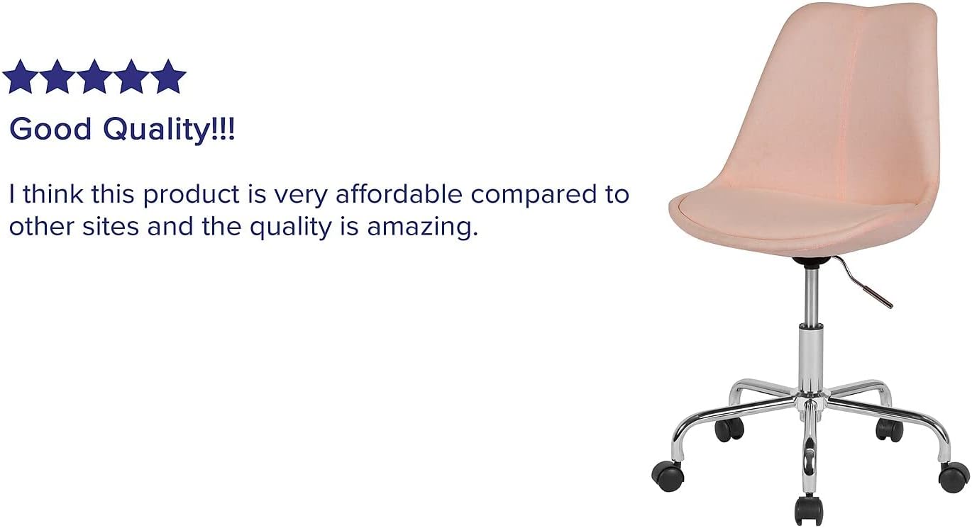 Pink Ergonomic Mid-Back Fabric Swivel Task Chair