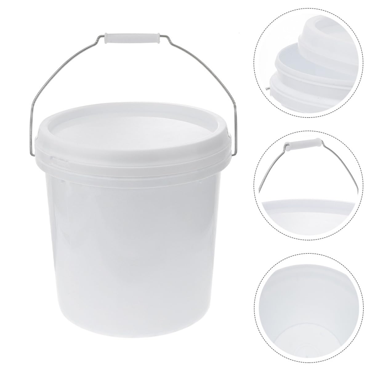 Ciieeo Secchio Di Plastica Da 5l Con Coperchio Ermetico, Contenitore Multiuso Ispessito Per Stoccaggio e Trasporto Sicuro Di Liquidi, Per Casa e Campeggio