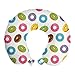 ABAKUHAUS rosquillas Cojín de Viaje para Soporte de Cuello, Al Horno esmaltado Arte dougnuts, Cómoda y Práctica Funda Removible Lavable, 30x30 cm, Blanco Multicolor