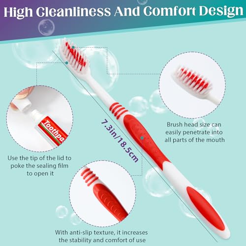 Disposable Toothbrush with Toothpaste 38 PCS, Travel Toothbrush and Toothpaste Bulk Set,Soft Bristle Individually Wrapped Toothbrushes Bulk for Kids, Adult. Suitable for Hotel, Travel, Home, Donated - Image 4