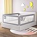 Luchild Barriera per Letto Bambini, Barriera di Sicurezza, Regolabile, Barriera Protezione Removibile, Adatte per Letti per Bambini, Letti per Genitori, 1 pc( 180*71-99cm grigio)