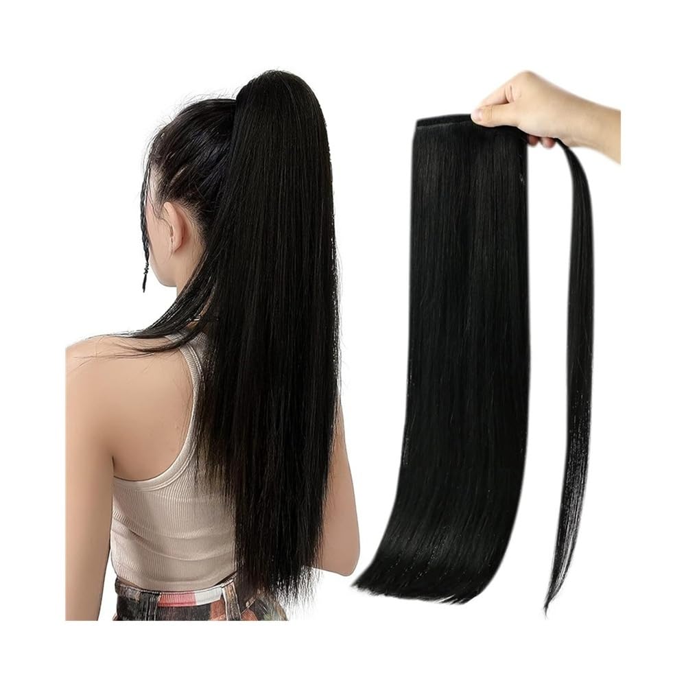 Naturale Extension for coda di cavallo liscia da 14-26 pollici, capelli umani naturali morbidi, avvolgenti, for donne Aspetto perfetto(22inches)