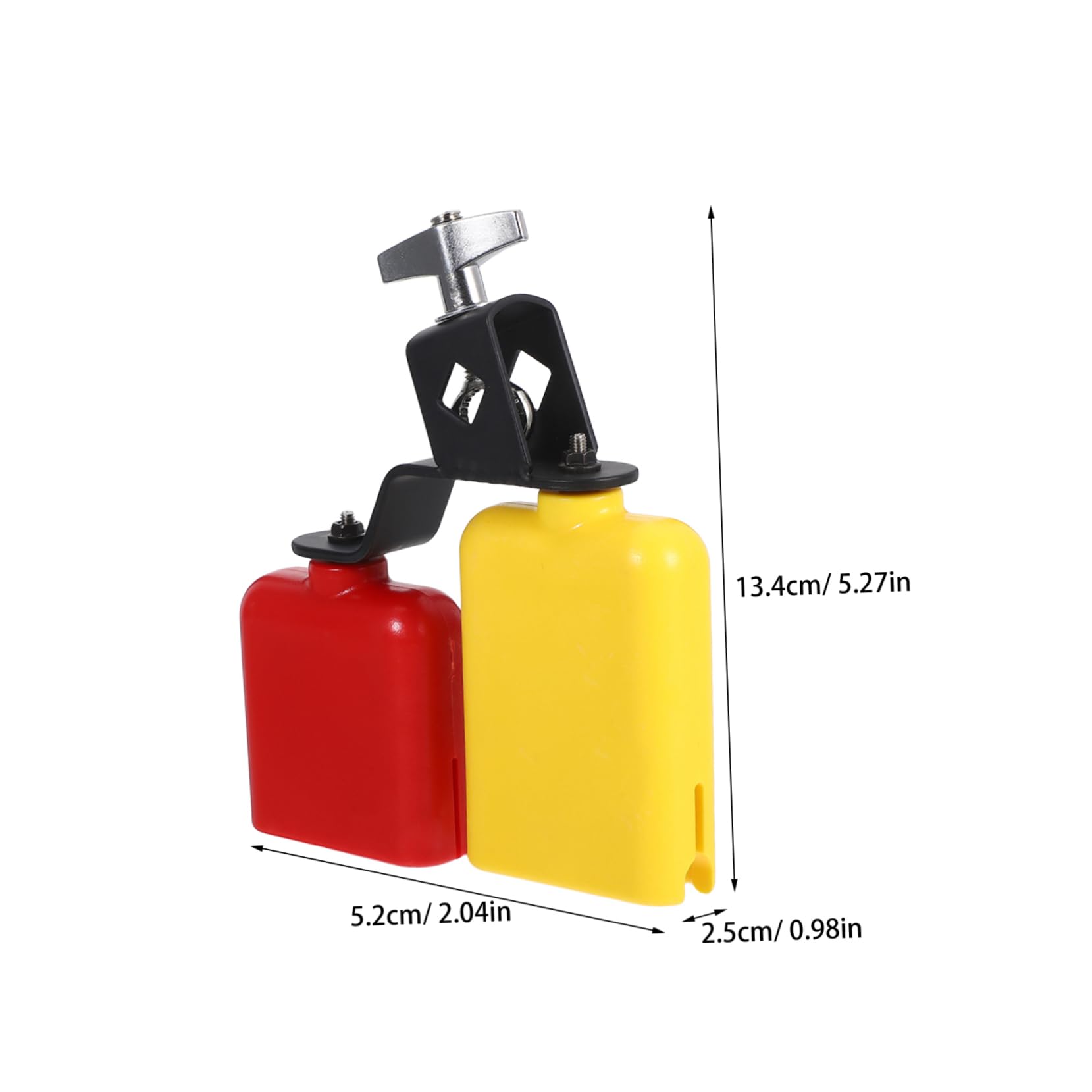 Yardwe Complete Set Plastic Drum Bells High Low Tones Cowbell Bicolor Bell Lightweight Percussion Instrument