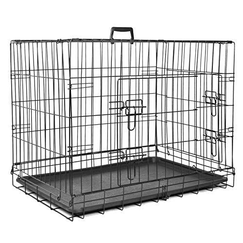 proudpet PET CAGE Folding Double Door Metal Puppy Dog Crate (Medium - 30 Inch)