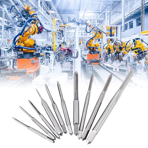 10 Stück Gewindebohrer Set, Gewindeschneider und Gewindebohrer M1 bis M3.5 für Feingewinde, Micro Taps Set und Fertigschneider Maschinengewindebohrer Drahtgewindebohrer Gewindebohrer