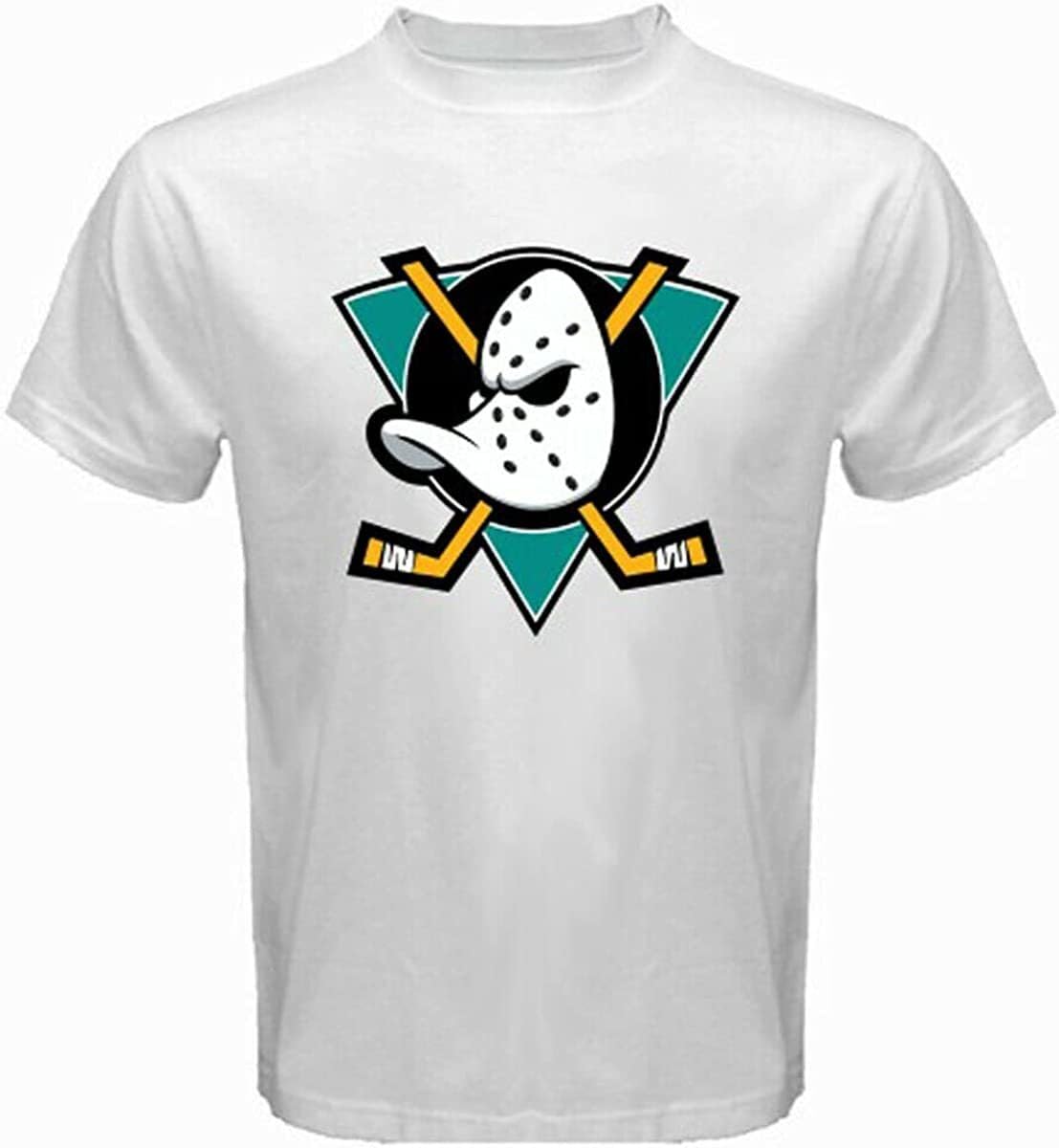 Juyhggtfy Men's Color 1 Mighty Ducks Anaheim White T-Shirt White(Medium)