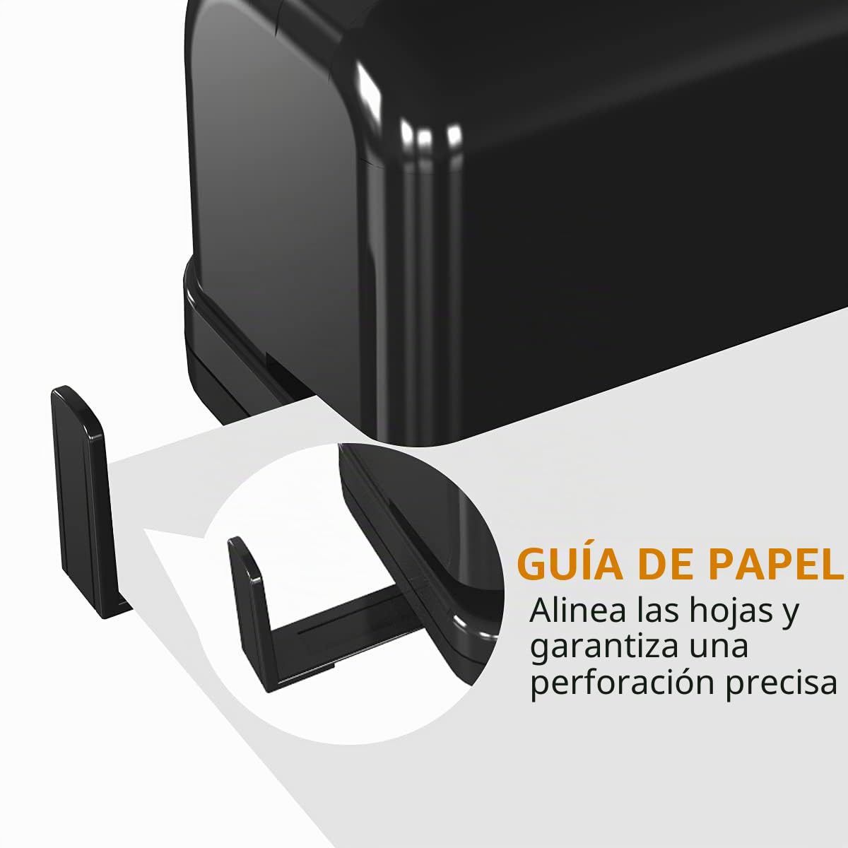 Perforadora eléctrica de 2 agujeros, perforadora VEYETTE negra, perfora hasta 12-15 hojas de papel, CA o batería