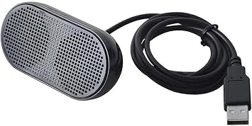 Parishop USB Mini Speaker Computer Speaker Powered Stereo Multimedia Speaker for Laptop PC Wired USB Powered Loud Volume Black