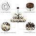 Antler Chandelier Double Layer,15 Lights, Retro Country Style Deer Horn Chandelier Lighting, Antler Candel Holder E12 Base, Antler Lamp for Cafes, Bars, Kitchen (18 Antlers + 15 Lights)