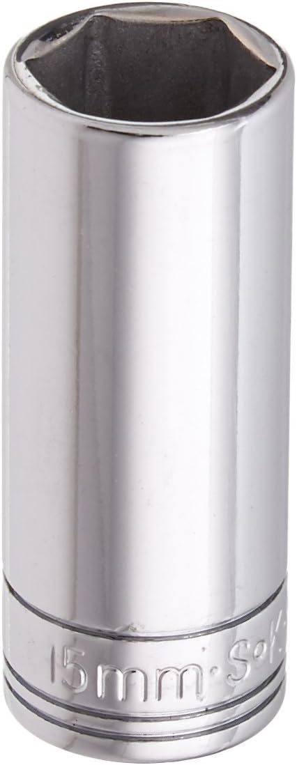 SK Tools USA 1/4-Inch Drive - 15MM - Deep 6-Point Chrome Socket - 41711