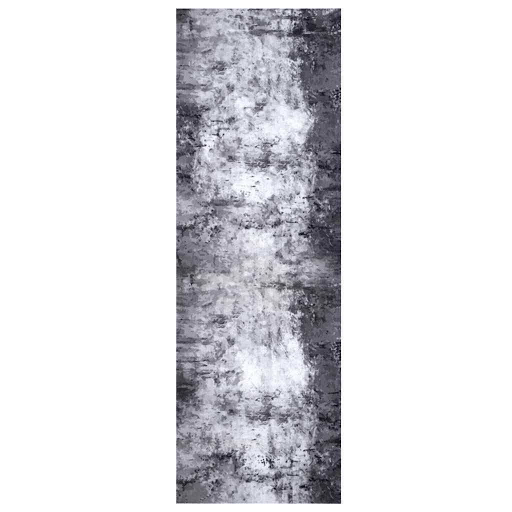 vidaXL Küchen Teppich Grau 180 x 60 cm Samt, rutschfest, saugfähig, pflegeleicht