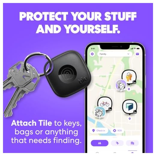 Tile by Life360 Mate - Bluetooth Tracker, Keys Finder and Item Locator for Keys, Bags and More. Phone Finder. Both iOS and Android Compatible. 1-Pack (Black)