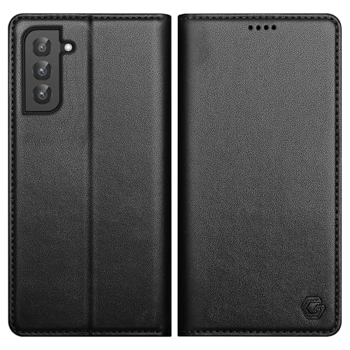 Kirnntca Handyhülle für Samsung Galaxy S22 5G Hülle Kartenfach Premium PU Leder Klapphülle Schutzhülle Standfunktion Tasche Flip Case für Samsung Galaxy S22 5G - Schwarz