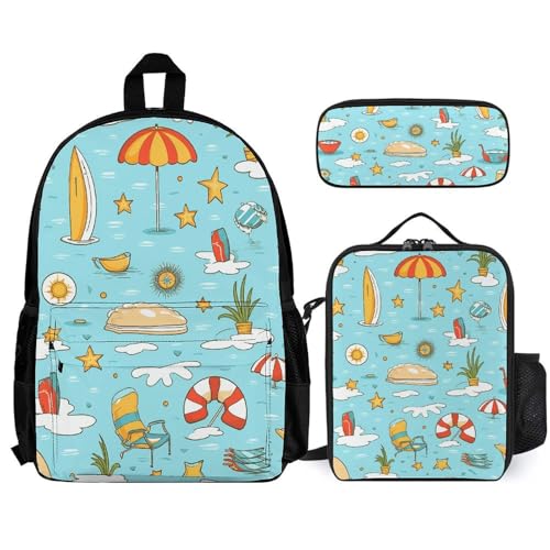Sac à dos arts graphiques avec sac repas et trousse blanche pour PC
