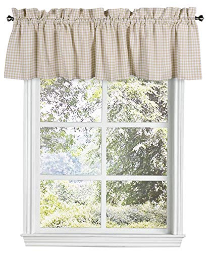 Native Fab 2er Set Volant Vorhänge, Kurze Vorhänge W 148 x H 38 cm (58"x15") 100% Baumwolle halbe Fenster Vorhänge für Cafe, Küche, Bad, Wohnzimmer (2 Panels) Beige Cover