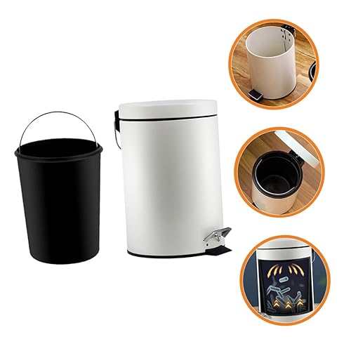 Miniatura 3 de STOBAZA 2 cubos de basura de plástico con tapas, cesta de basura para cocina, contenedor de basura para cocina, papelera de cocina, papelera,