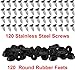 120 Pieces Soft Cutting Board Rubber Feet with Stainless Steel Screws, 0.28 x 0.59 (), Soft, Non Slip, Non Marking, Anti-Skid, Fine Grips for Furniture, Electronics and Appliances