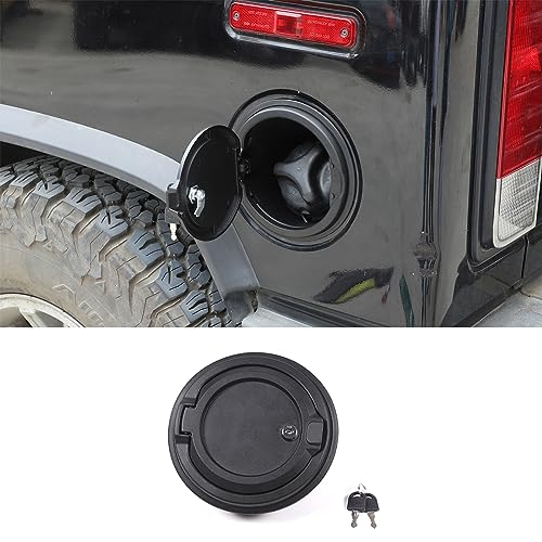 PIUGILH Locking Fuel Filler Door Cover Compatible with Hummer H2 2003-2009 Accessories, Gas Cap Tank Door Cover (Matte Black)