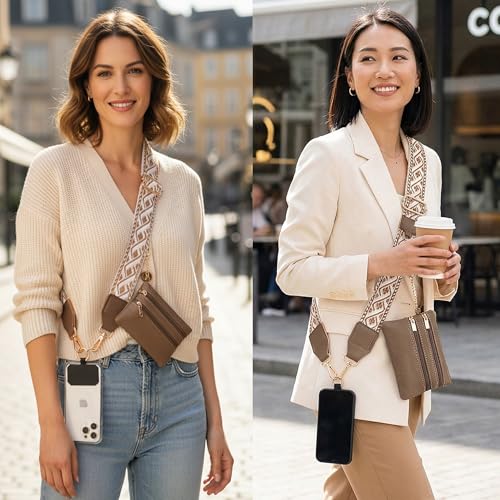 Correas de teléfono para mujer idóneas para viajar con cartera de hombro 6