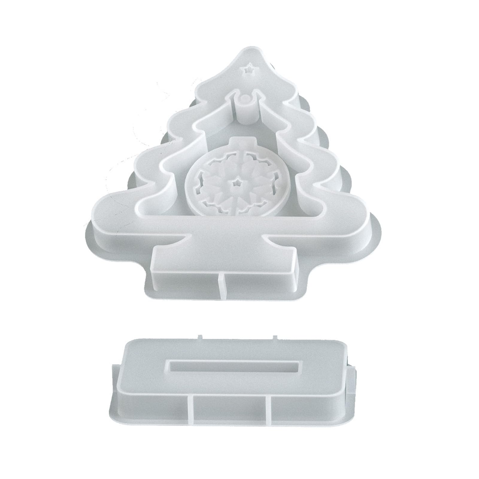 Buxuaaaa Snowflake Silicone Molds Christmas Tree Silicone Baking Tool for Soap Gypsum Decoration Holiday Decoration Christmas Tree Snowflake