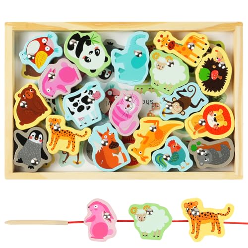 Vicloon Jeu de pêche Magnetique Multifonctionnel, Jouets en Bois Jeu de pêche, Jeux Montessori, Jouets éducatifs De Poisson en Boi Educatif Jouet, Cadeau...